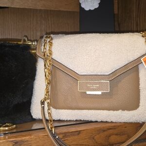 Kate Spade White and Brown Shoulder Bag